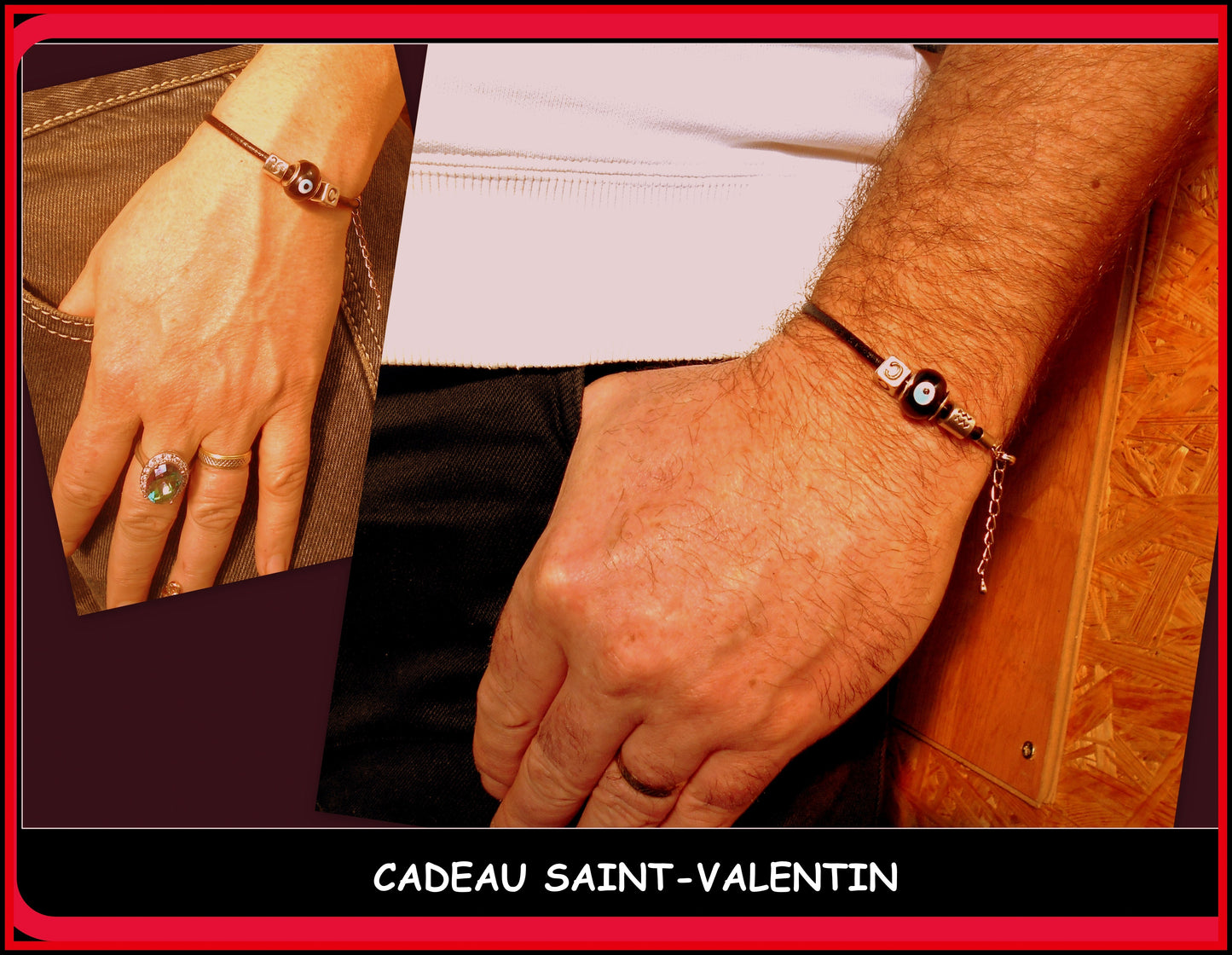 Custom Bracelets couple protection EVIL EYE, leather /cord long distance bracelet, Stack Handmade bracelet WITCH,couple gift