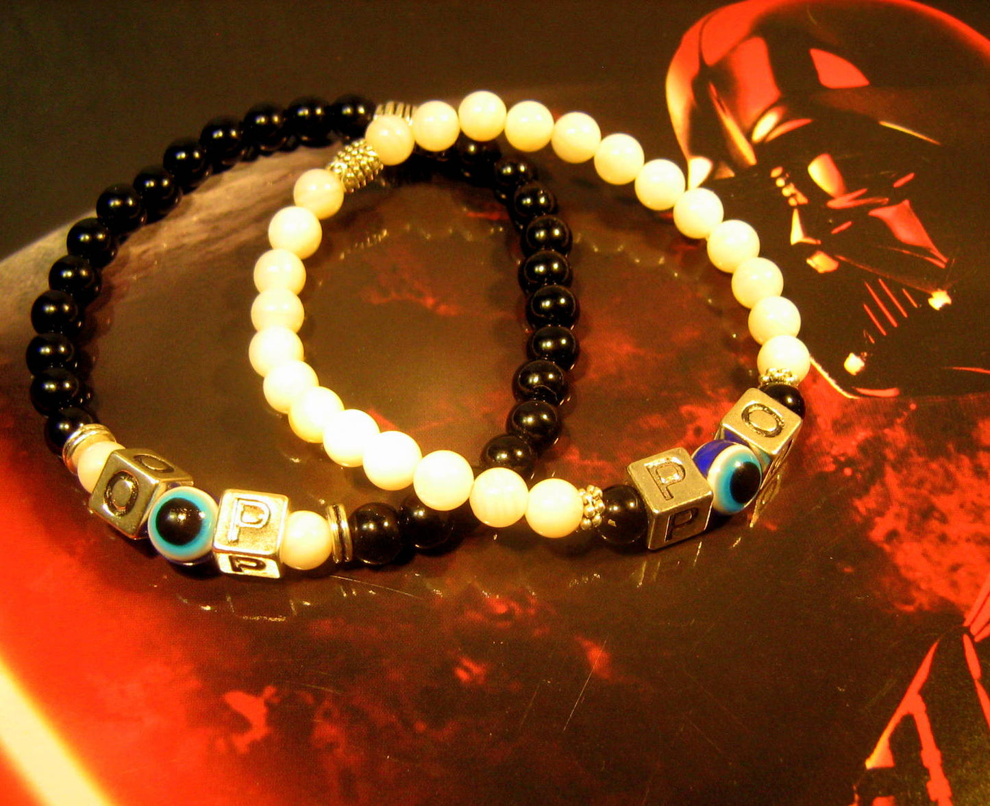 COUPLE Evil Eye stone custom BRACELETS for Protection, Handmade bracelet men women couple gift