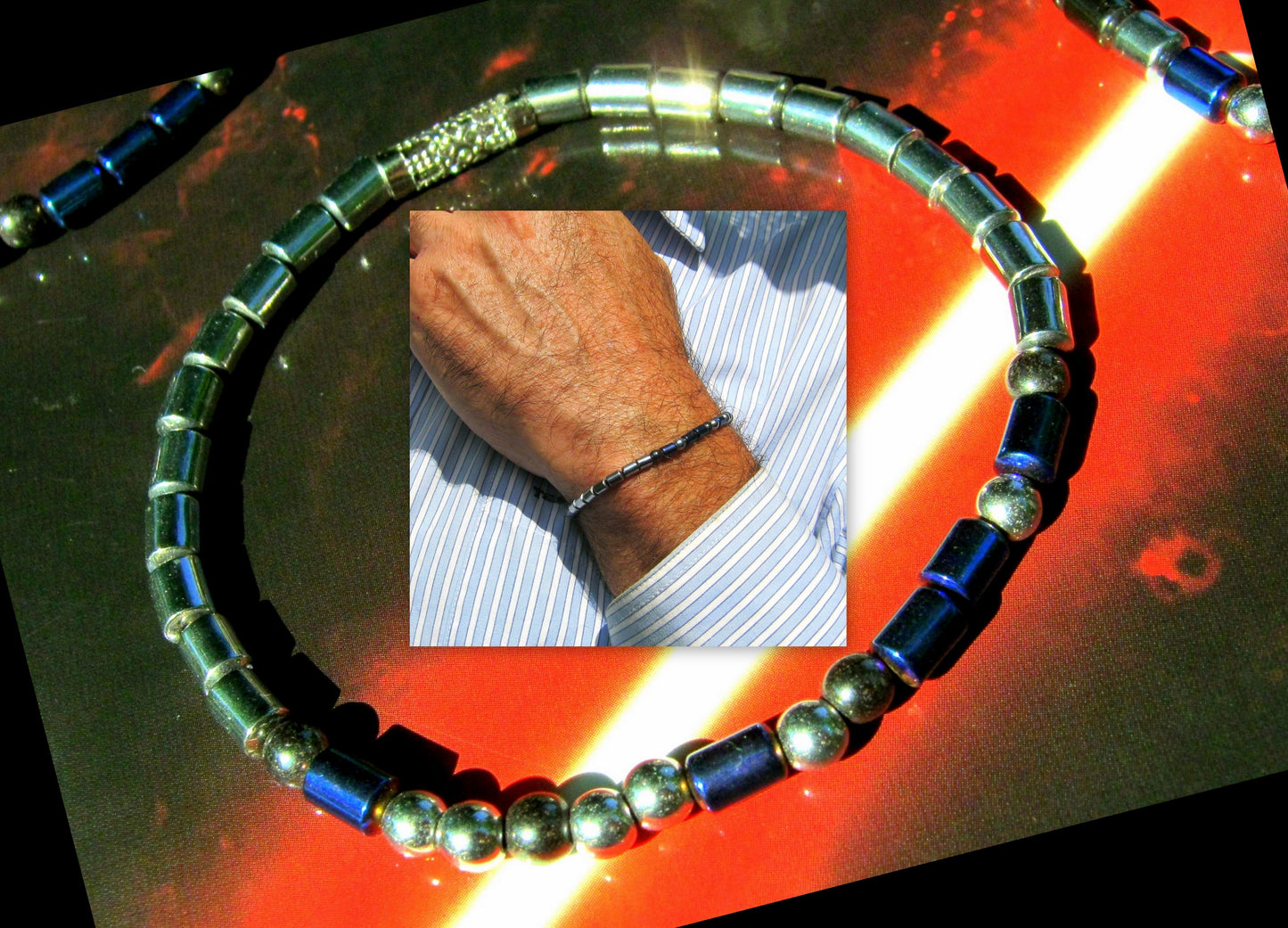 Custom MORSE CODE men/women hematite white Coral Bracelet, I love you Secret Message, Healing protection gemstone Men handmade slim bracelet Men gift