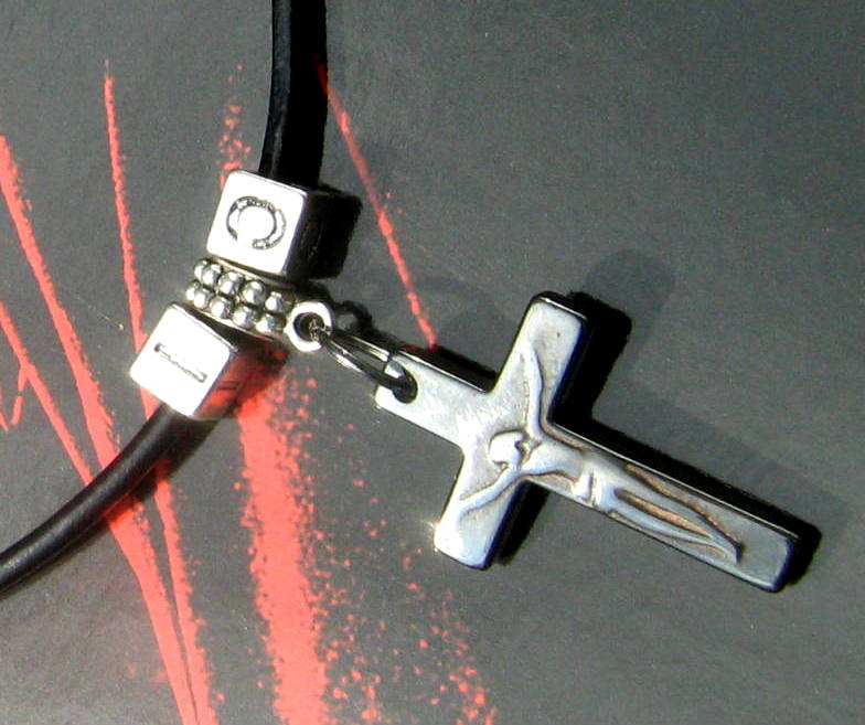 Men Hematite CROSS Pendant custom Necklace Leather. Religious protection CROSS pendant, handmade necklace Men Gift