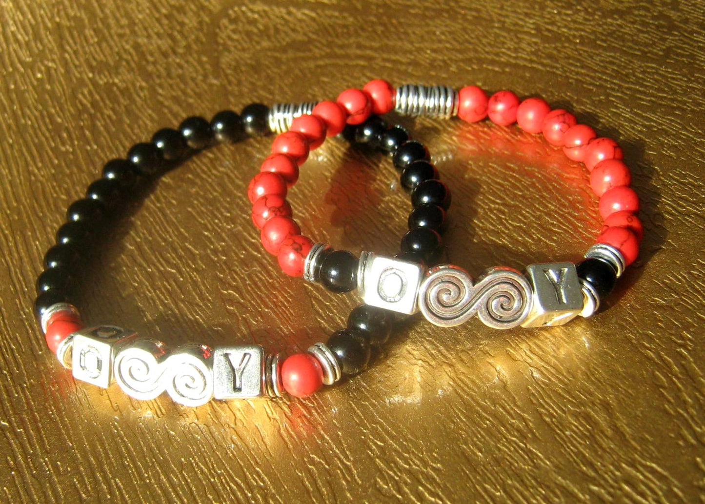 COUPLE Infinity custom stone BRACELETS, Engagement Handmade gemstone bracelets men women couple gift