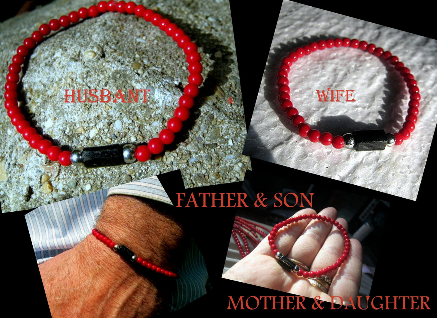 Men bracelet tiny gemstones-Coral Onyx Tourmaline Spinel black Diamonds, silver st 925, protection mantra stone handmade slim bracelet men gift
