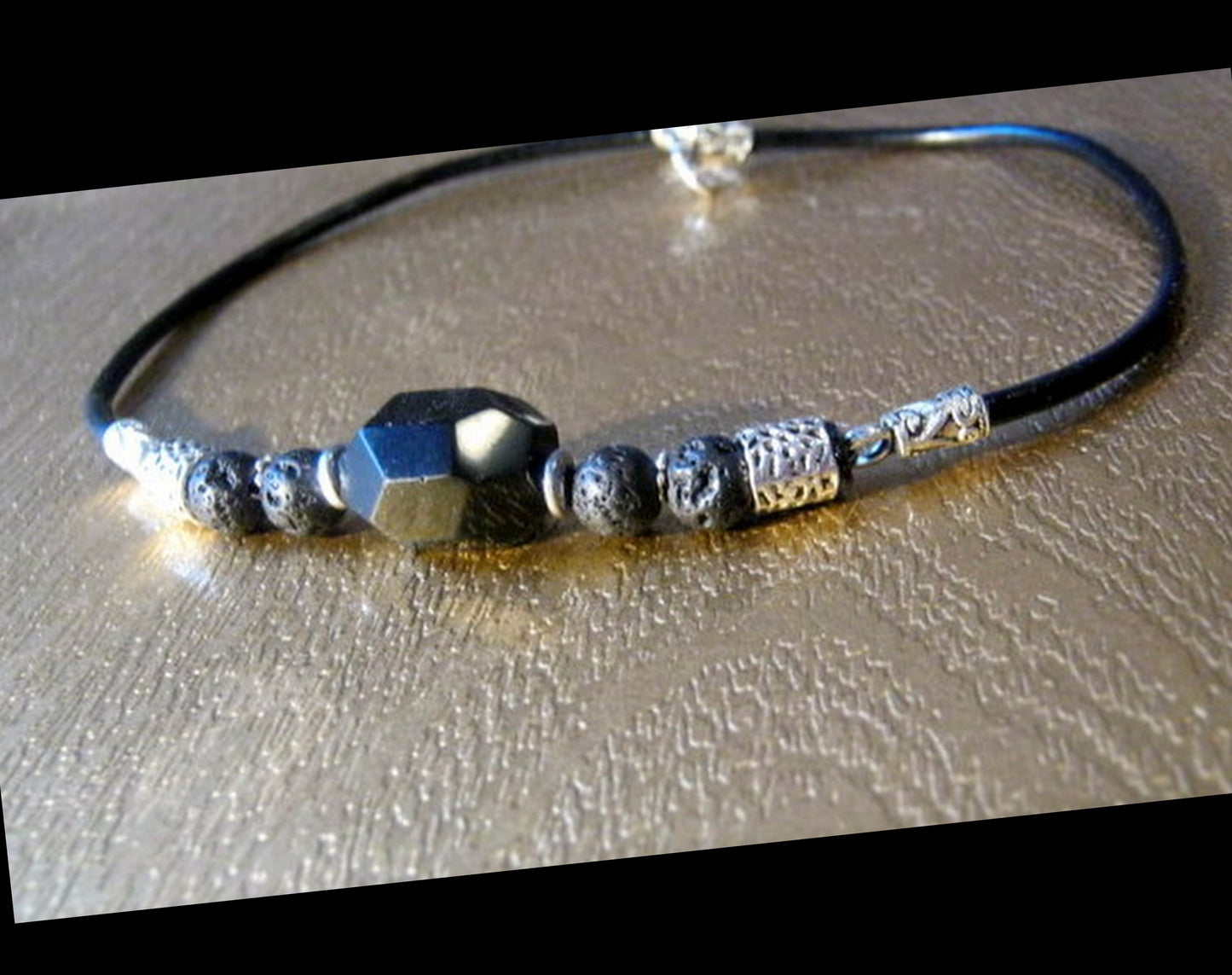TOURMALINE Citrine Tiger Eye Rutilated quartz Lava stone men Necklace EMF Protection, healing crystal, black leather handmade necklace Men /couple Gift
