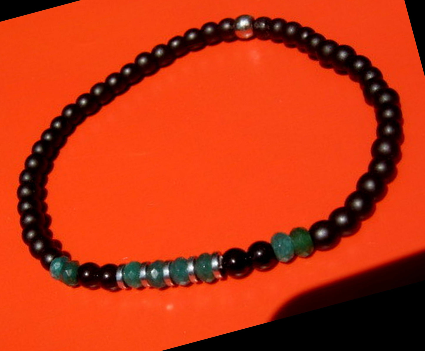 Men tiny PERIDOT Onyx Tourmaline Spinel Black Diamond Emerald bracelet, protection precious stone handmade slim bracelet men gift