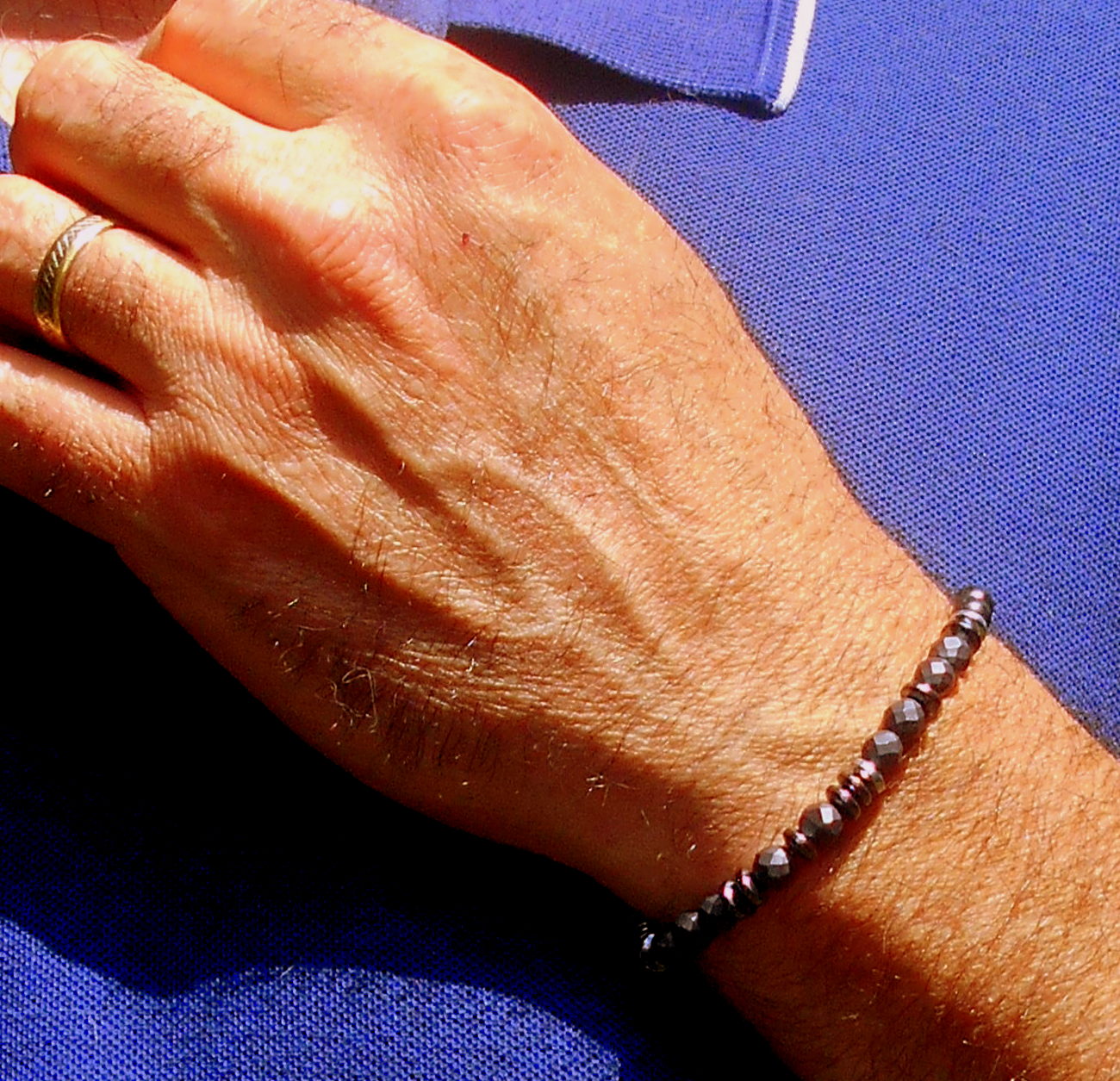 Custom MORSE CODE men/women hematite Bracelet, I love you Secret Message, Healing protection gemstone Men handmade slim bracelet Men gift