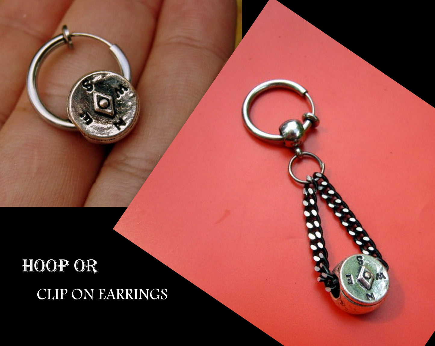 Men COMPASS pendant Necklace, chain stainless steel handmade necklace Men Gift
