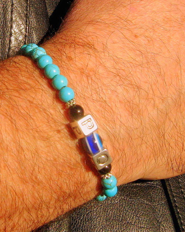 Men/ Woman Evil Eye stone Personalized BRACELET for Protection White shell Onyx Turquoise Lava hematite Handmade bracelet men gift