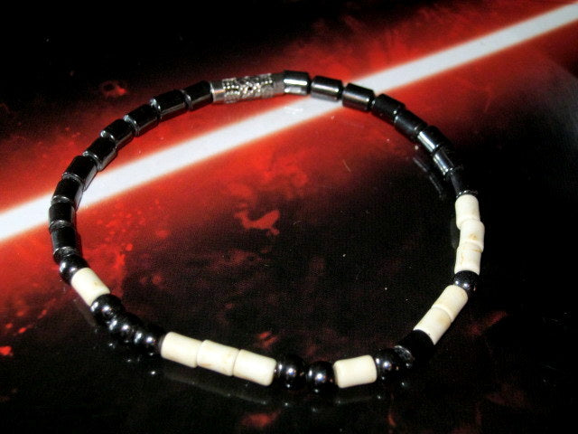 Custom MORSE CODE men/women hematite white Coral Bracelet, I love you Secret Message, Healing protection gemstone Men handmade slim bracelet Men gift