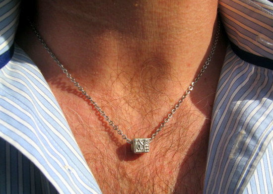 Men LOVE HEART pendant Necklace, chain stainless steel, ST. VALENTINE gift, Handmade necklace Men women Gift