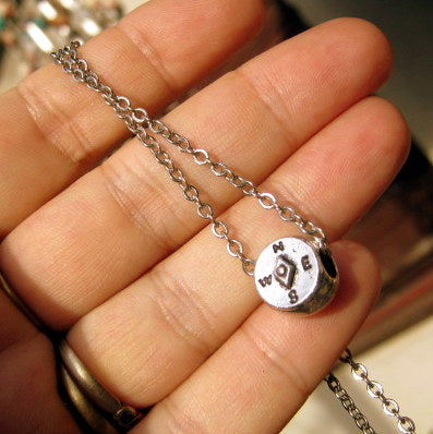 Men COMPASS pendant Necklace, chain stainless steel handmade necklace Men Gift