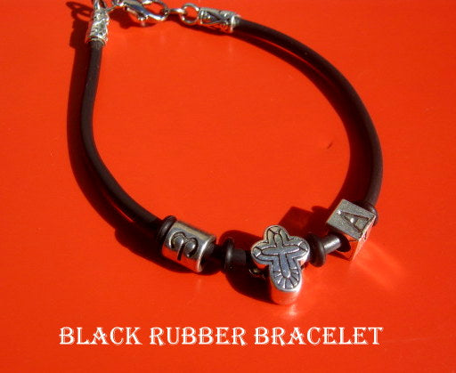Men silver CROSS custom cord /Leather Bracelet, Stack slim protection Handmade bracelet men gift