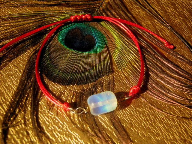 Men Opal stone bracelet thin Cord black red slice knot Bracelet, Healing crystal, Stack slim set surfer Handmade bracelet men gift
