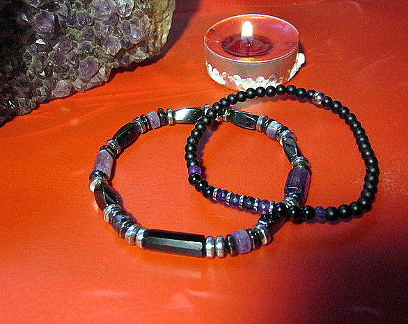 Camelys magic 4Men - Men bracelet AMETHYST Tourmaline Healing protection stone, handmade bracelet Men gift