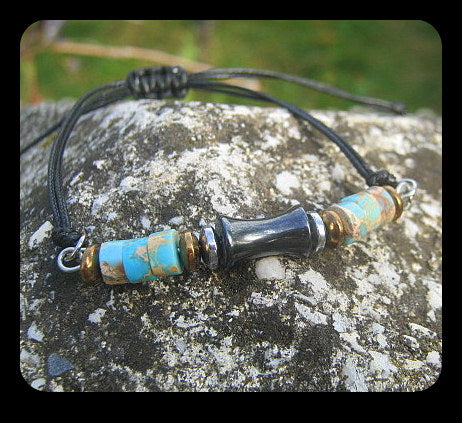 Men Opal Lava bracelet thin Cord black red slice knot Bracelet, Healing crystal, Stack slim set surfer Handmade bracelet men gift