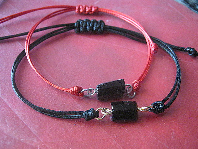 TOURMALINE stone men slim bracelet Cord slice knot, Protection stone, minimalist surfer Handmade bracelet Men/women/couple gift,