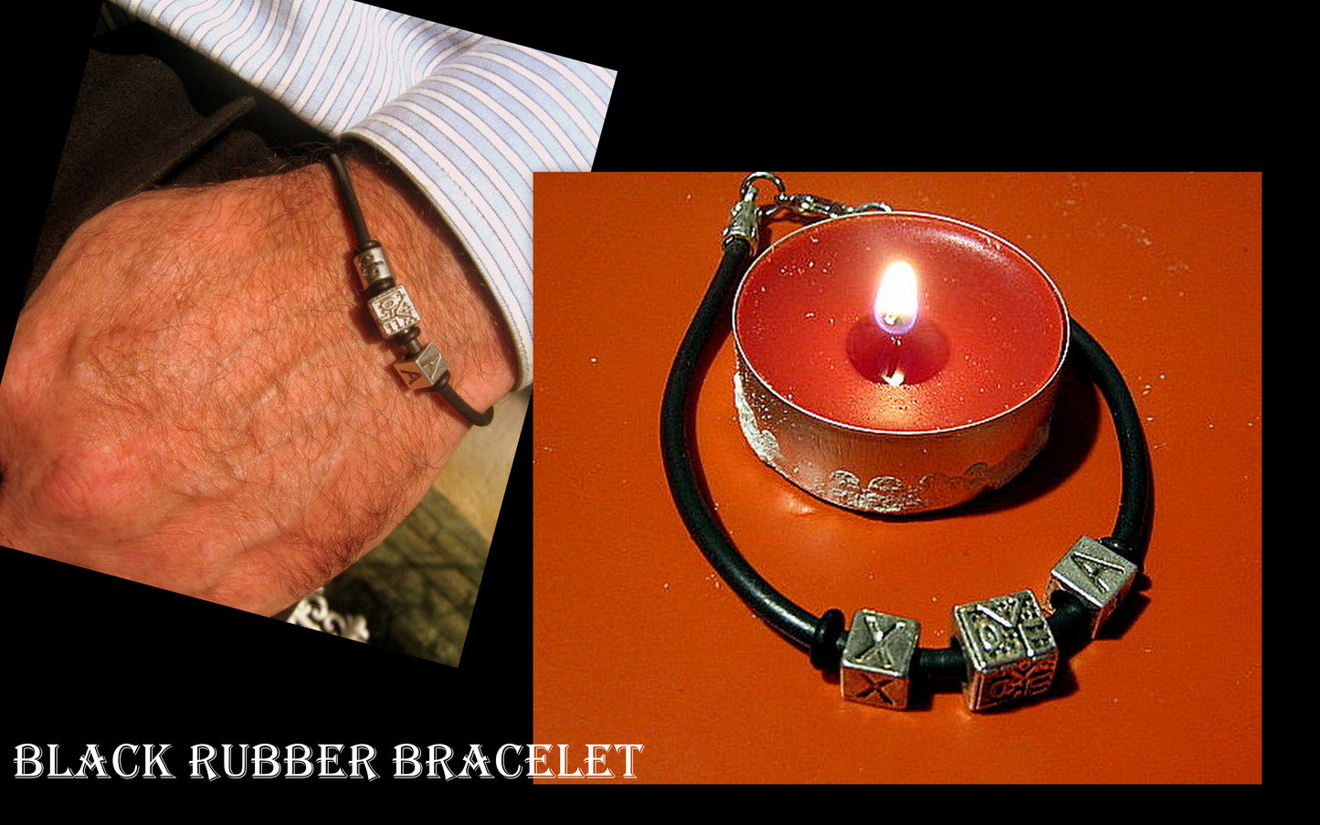 Men silver charm LOVE custom cord /Leather Bracelet, Stack slim protection Handmade bracelet men gift