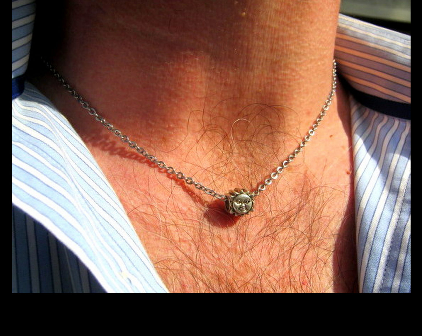 Men SUNSHINE pendant protection Necklace, chain stainless steel, Handmade necklace Men Gift
