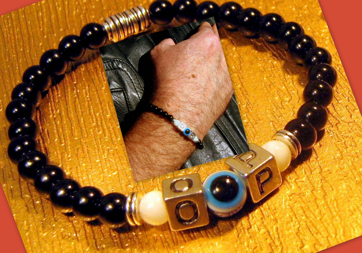 Men/ Woman Evil Eye stone Personalized BRACELET for Protection White shell Onyx Turquoise Lava hematite Handmade bracelet men gift