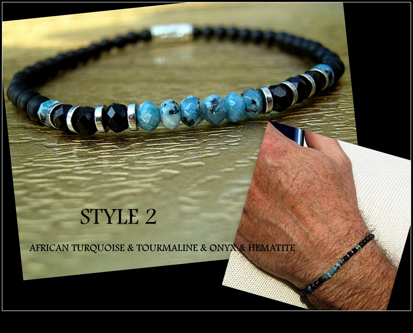 Men tiny LABRADORITE Moonstone & Sunstone Onyx Tourmaline Spinel Black Diamond Turquoise bracelet, protection precious which stone handmade slim bracelet men gift