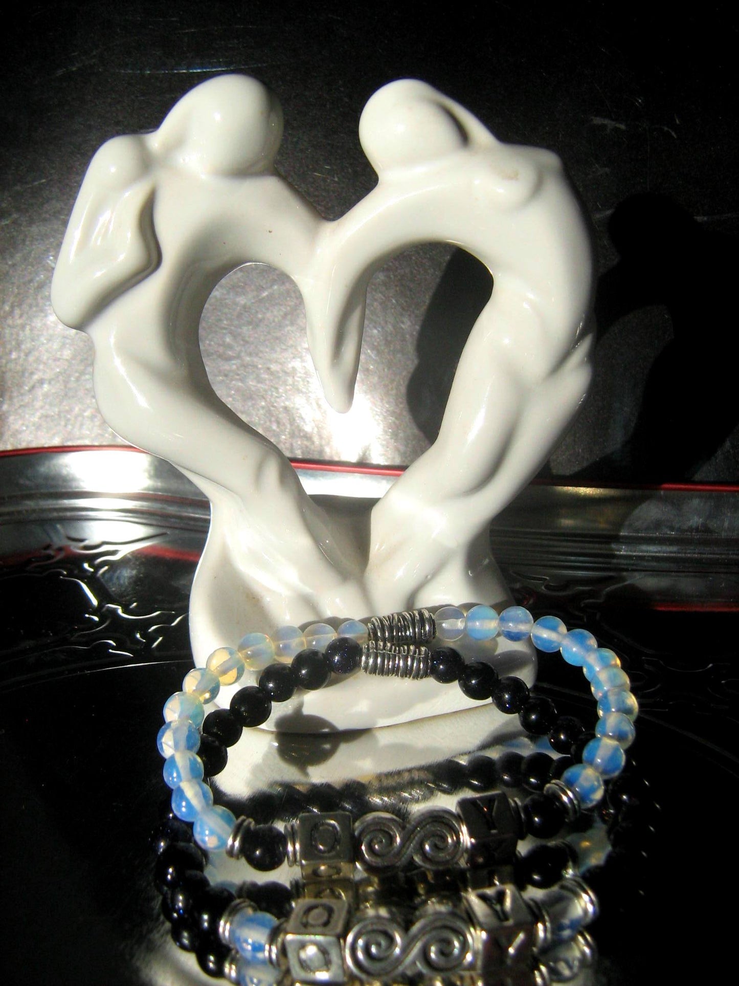 COUPLE Infinity custom stone BRACELETS, Engagement Handmade gemstone bracelets men women couple gift