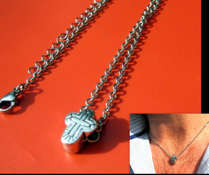 Men CROSS pendant protection Necklace, chain stainless steel, Handmade necklace Men Gift