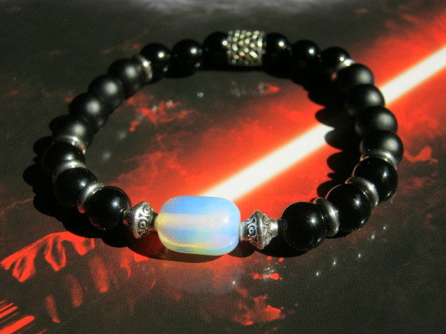 Men OPAL stone Bracelet Tourmaline Hematite Onyx Moonstone Coco wood, Handmade bracelet men gift