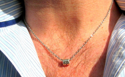 Men initial/ letter/ zodiac custom pendant Necklace, chain stainless steel handmade necklace Men women Gift