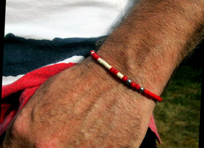 Custom MORSE CODE men/women Bracelet, Hematite & white/ red Coral, I love you Secret Message, Healing protection stone Men handmade slim bracelet Men gift