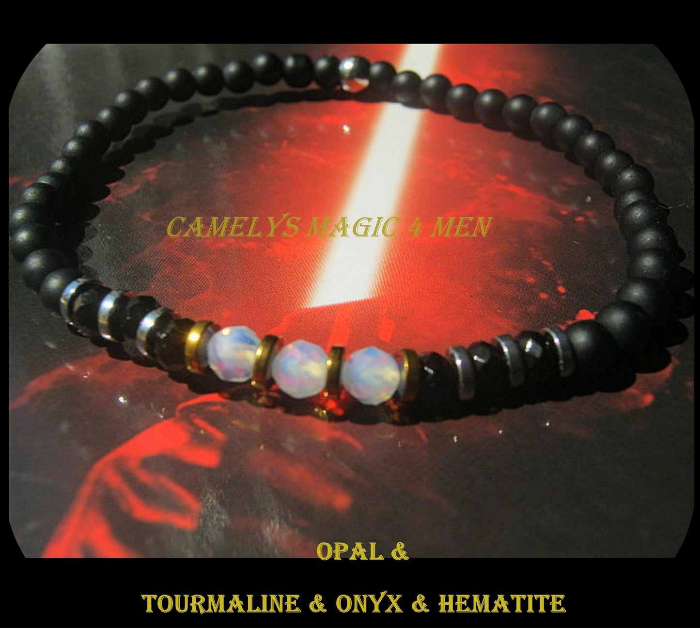 Men tiny OPAL Moonstone Onyx Tourmaline Spinel Black Diamond bracelet, protection precious which stone handmade slim bracelet men gift