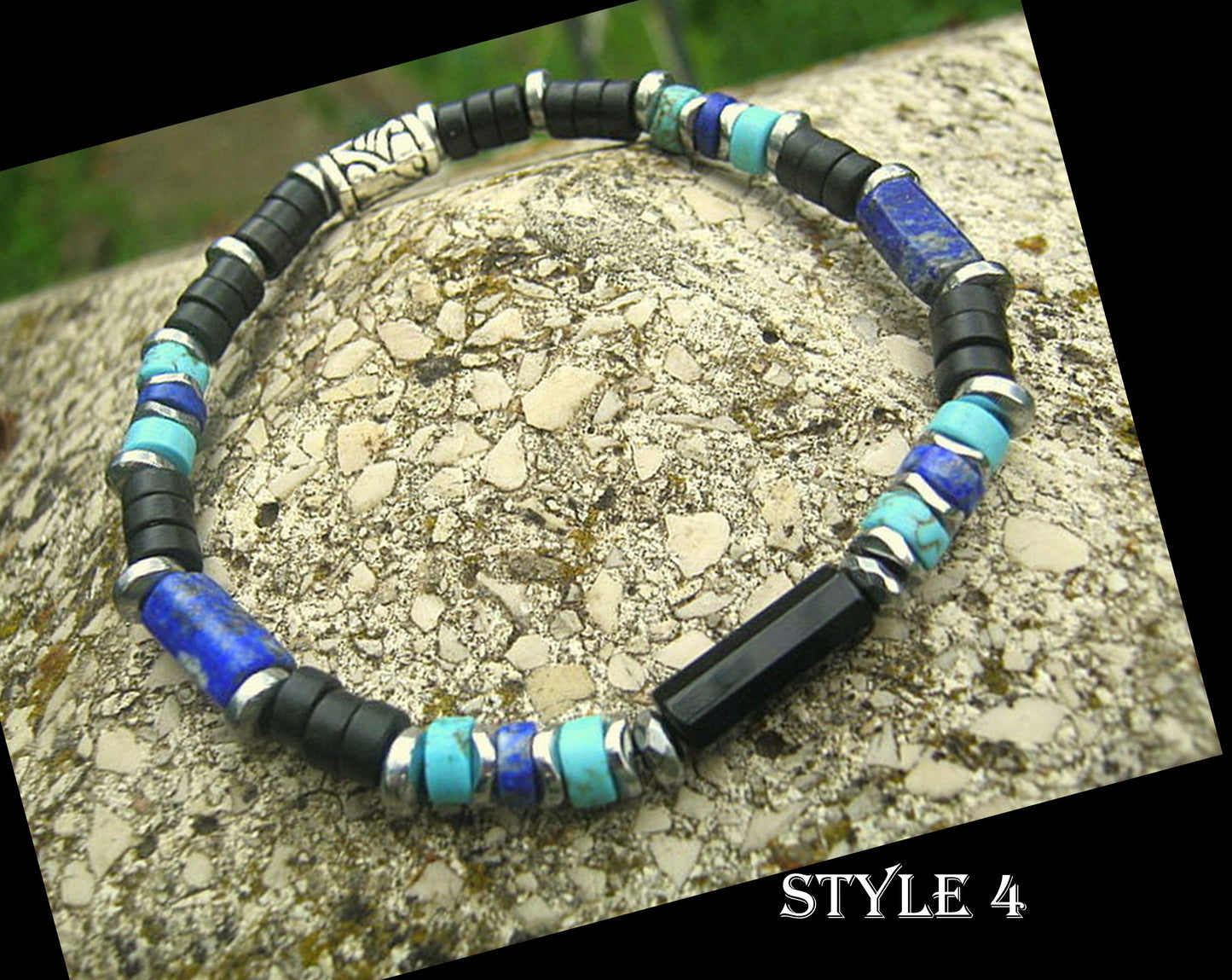 CAMELYS MAGIC 4 MEN - Men Bracelet LAPIS LAZULI Lava Tourmaline Turquoise Onyx Protection stone, handmade bracelet men gift