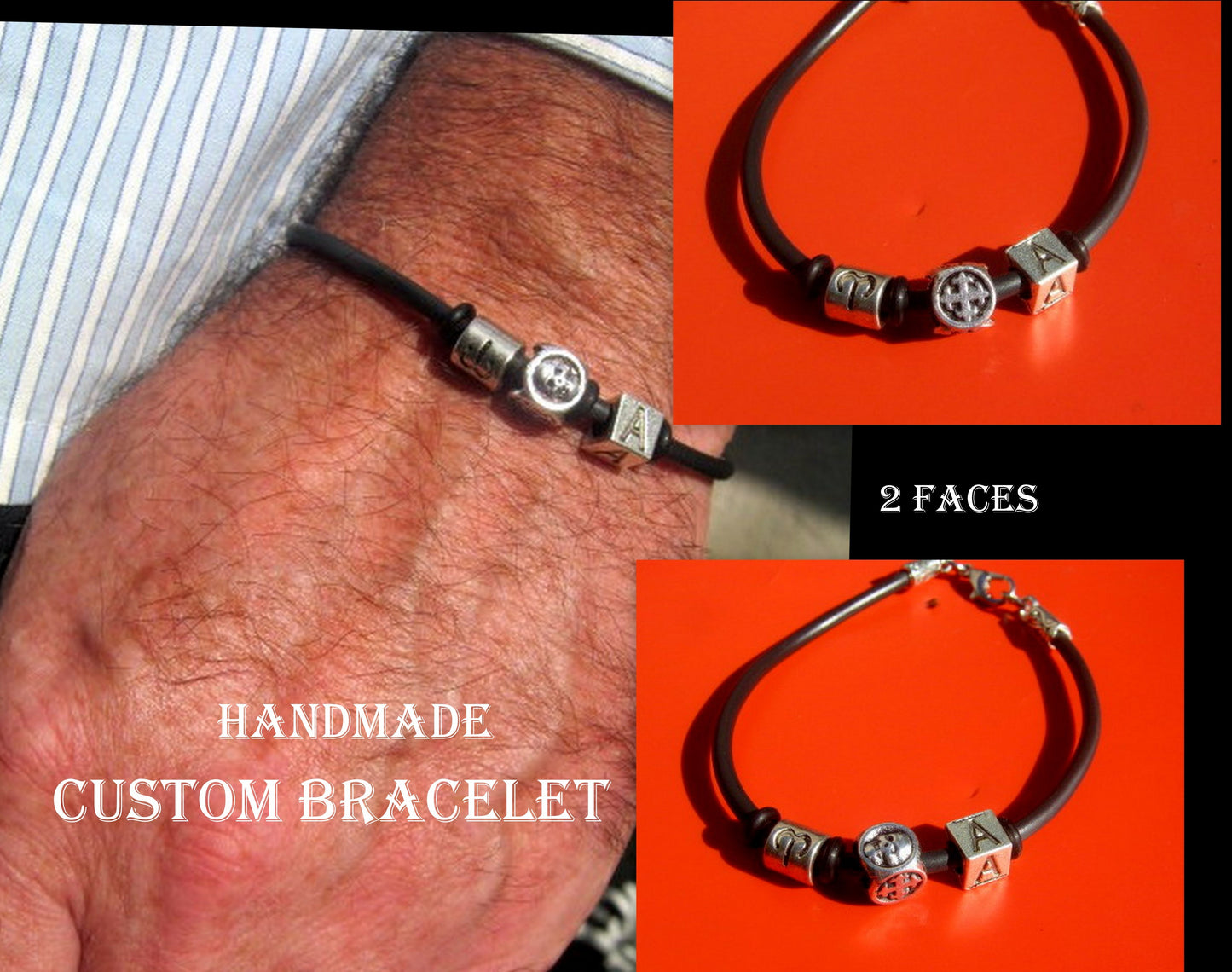 Men CROSS & Skull square pendant protection Necklace, chain stainless steel, Handmade necklace Men Gift