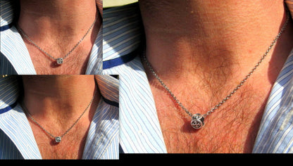 Men CROSS & Skull square pendant protection Necklace, chain stainless steel, Handmade necklace Men Gift