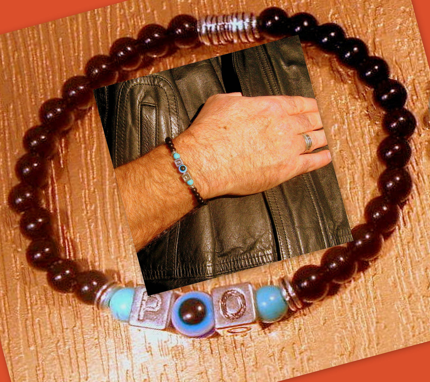 Men/ Woman Evil Eye stone Personalized BRACELET for Protection White shell Onyx Turquoise Lava hematite Handmade bracelet men gift